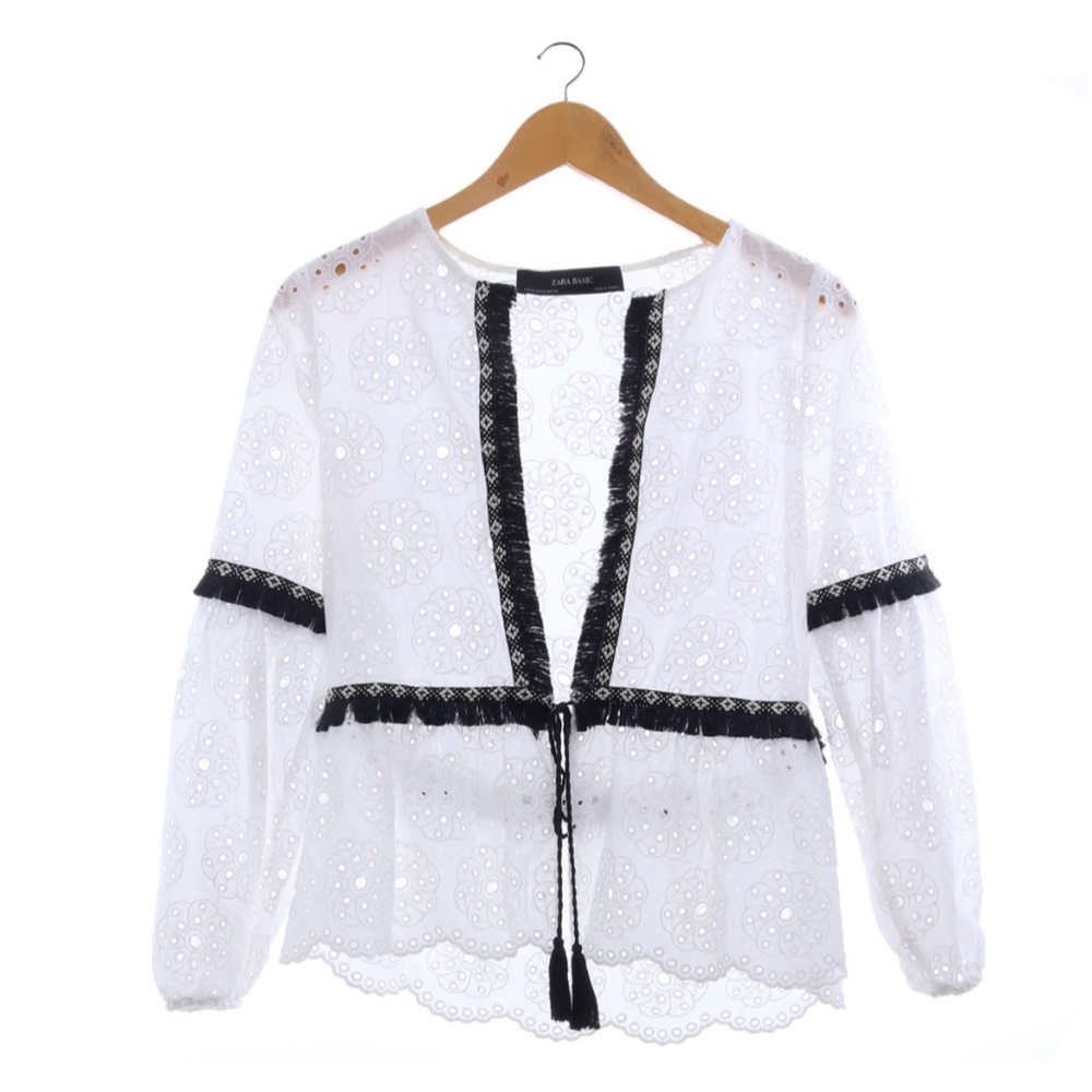 Zara black and white kimono